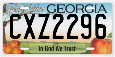 GA license plate CXZ2296
