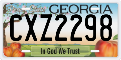 GA license plate CXZ2298