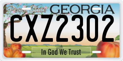 GA license plate CXZ2302