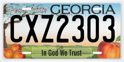 GA license plate CXZ2303