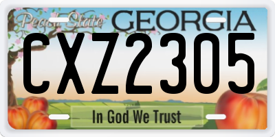 GA license plate CXZ2305