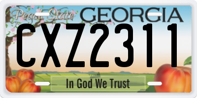 GA license plate CXZ2311