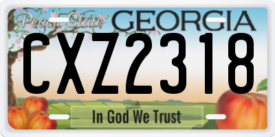 GA license plate CXZ2318