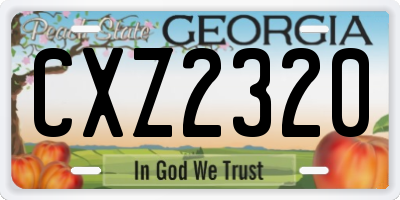 GA license plate CXZ2320