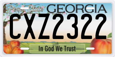 GA license plate CXZ2322