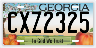 GA license plate CXZ2325