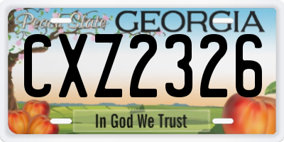 GA license plate CXZ2326