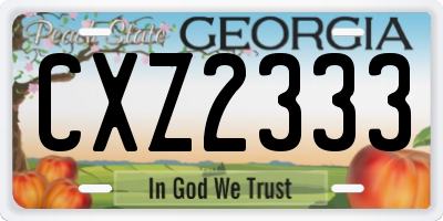 GA license plate CXZ2333
