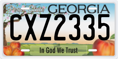 GA license plate CXZ2335