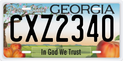 GA license plate CXZ2340