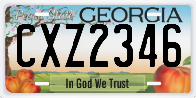 GA license plate CXZ2346