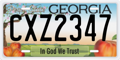 GA license plate CXZ2347