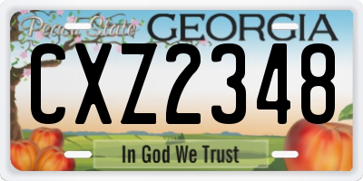 GA license plate CXZ2348