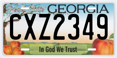 GA license plate CXZ2349