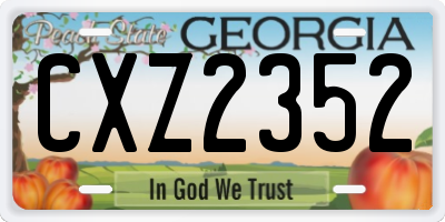 GA license plate CXZ2352