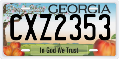 GA license plate CXZ2353