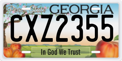 GA license plate CXZ2355
