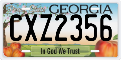GA license plate CXZ2356