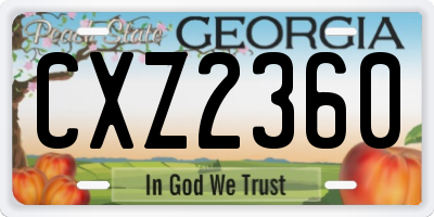 GA license plate CXZ2360