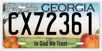 GA license plate CXZ2361