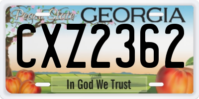 GA license plate CXZ2362
