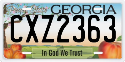 GA license plate CXZ2363