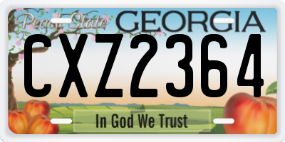 GA license plate CXZ2364