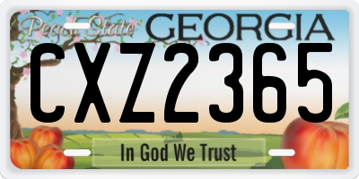 GA license plate CXZ2365