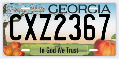 GA license plate CXZ2367