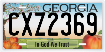 GA license plate CXZ2369