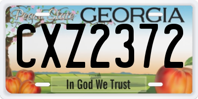 GA license plate CXZ2372