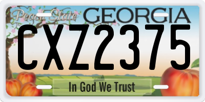 GA license plate CXZ2375