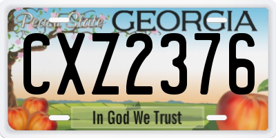 GA license plate CXZ2376