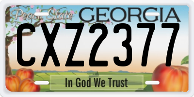 GA license plate CXZ2377