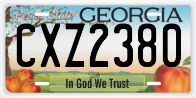 GA license plate CXZ2380
