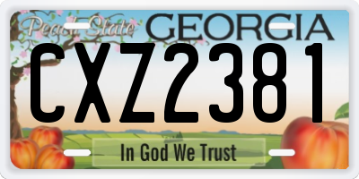GA license plate CXZ2381