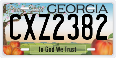 GA license plate CXZ2382