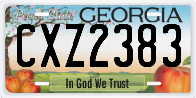 GA license plate CXZ2383