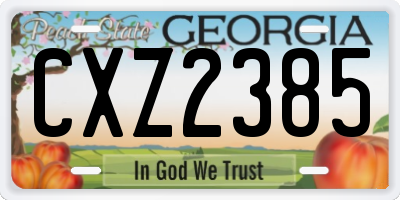 GA license plate CXZ2385