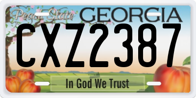 GA license plate CXZ2387