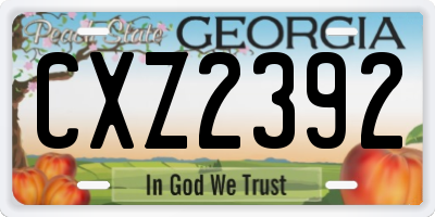GA license plate CXZ2392