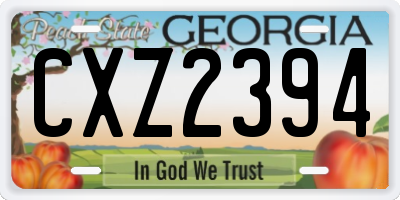 GA license plate CXZ2394