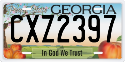 GA license plate CXZ2397