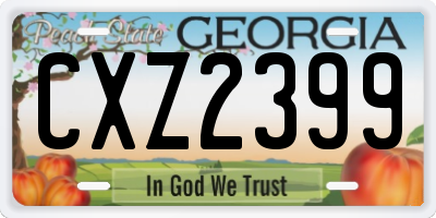 GA license plate CXZ2399