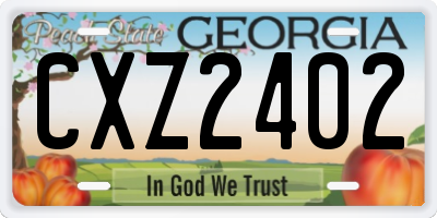 GA license plate CXZ2402