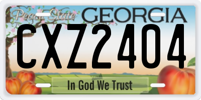 GA license plate CXZ2404