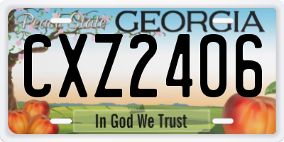 GA license plate CXZ2406