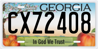 GA license plate CXZ2408
