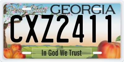 GA license plate CXZ2411