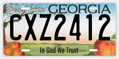 GA license plate CXZ2412